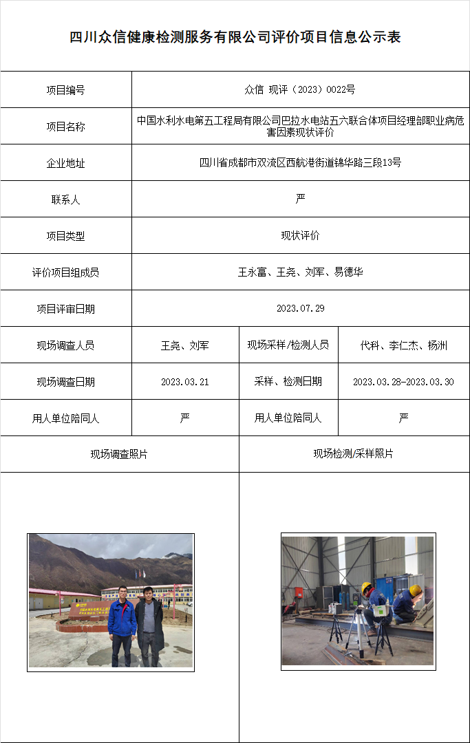 中国水利水电第五工程局有限公司巴拉水电站现状评价
