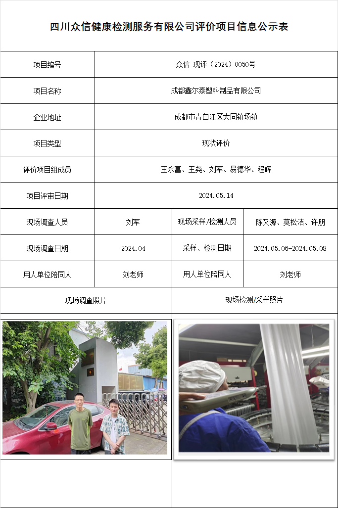 成都鑫尔泰塑料制品有限公司现状评价