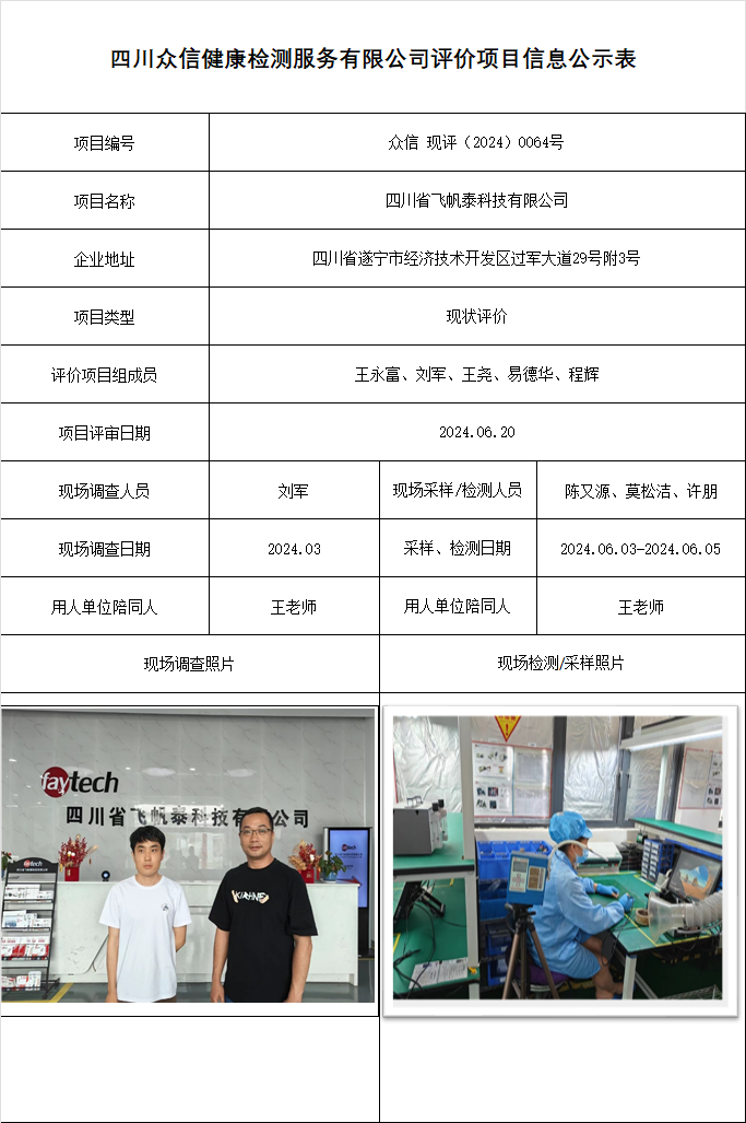 四川省飞帆泰科技有限公司现状评价