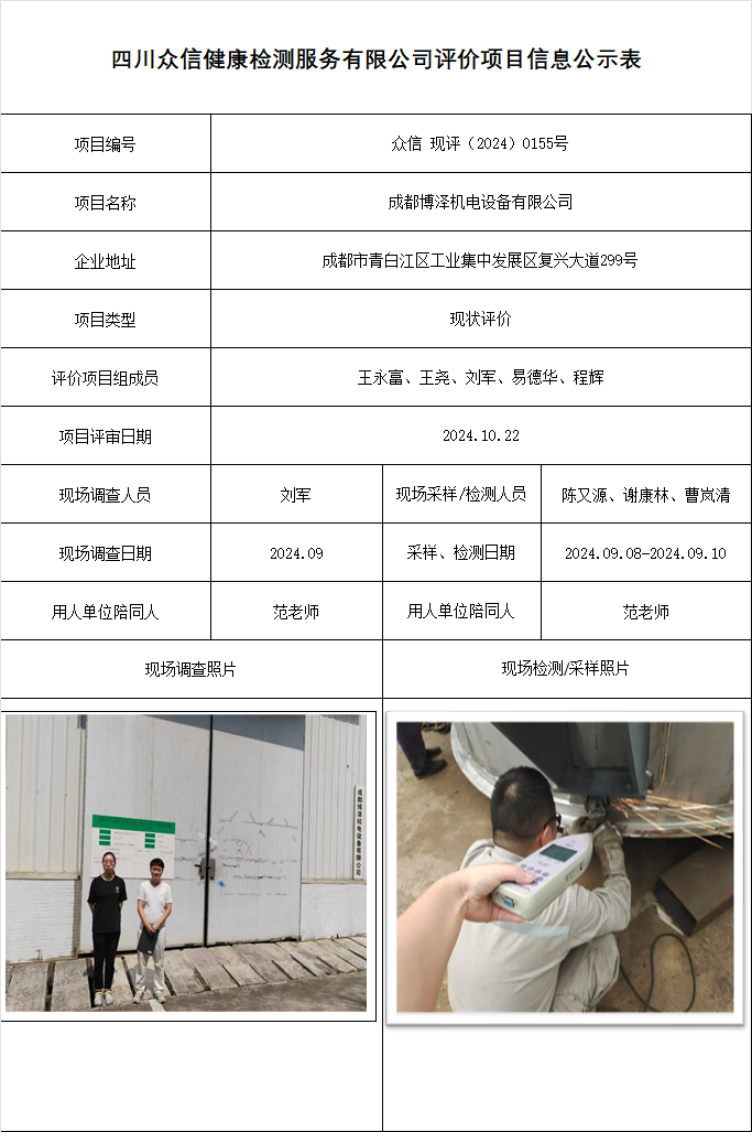 成都博泽机电设备有限公司现状评价