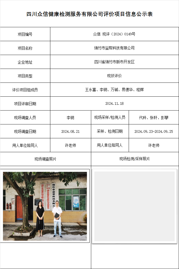 绵竹市益帮科技有限公司现状评价