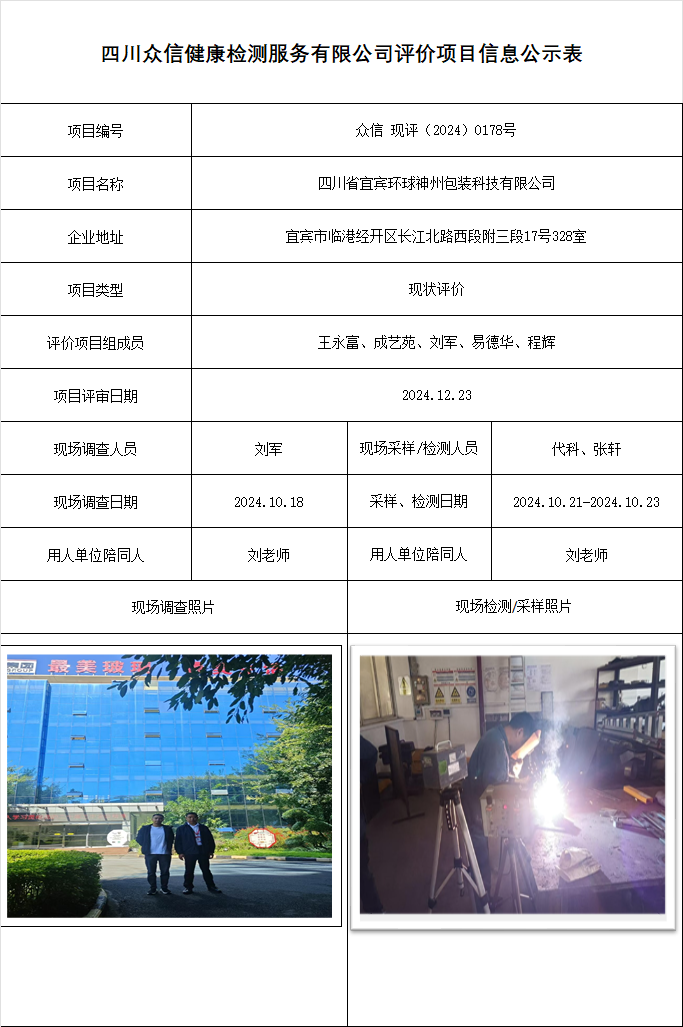 四川省宜宾环球神州包装科技有限公司现评