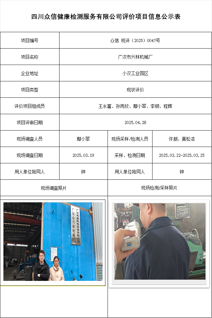 广汉市兴林机械厂现评