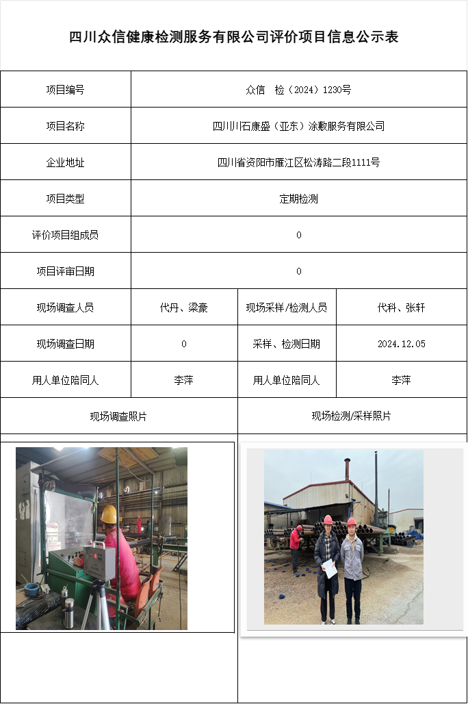 四川川石康盛（亚东）涂敷服务有限公司