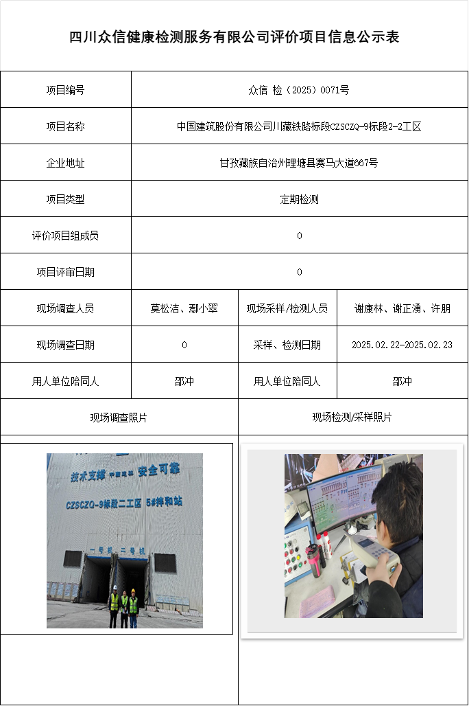 中国建筑股份有限公司川藏铁路标段CZSCZQ-9标段2-2工区