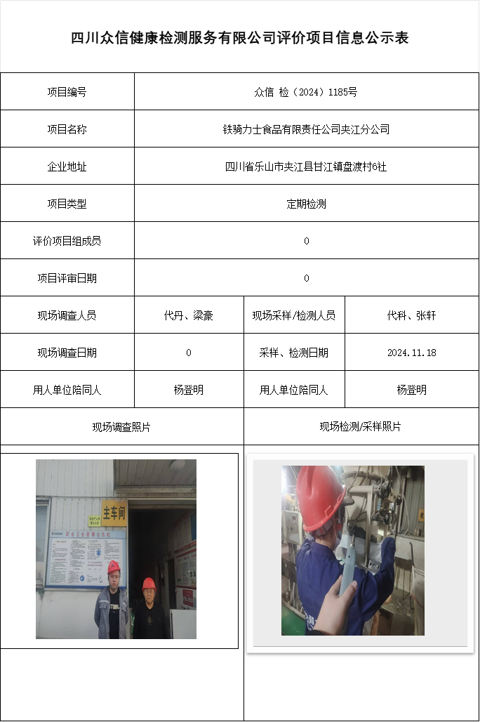 铁骑力士食品有限责任公司夹江分公司