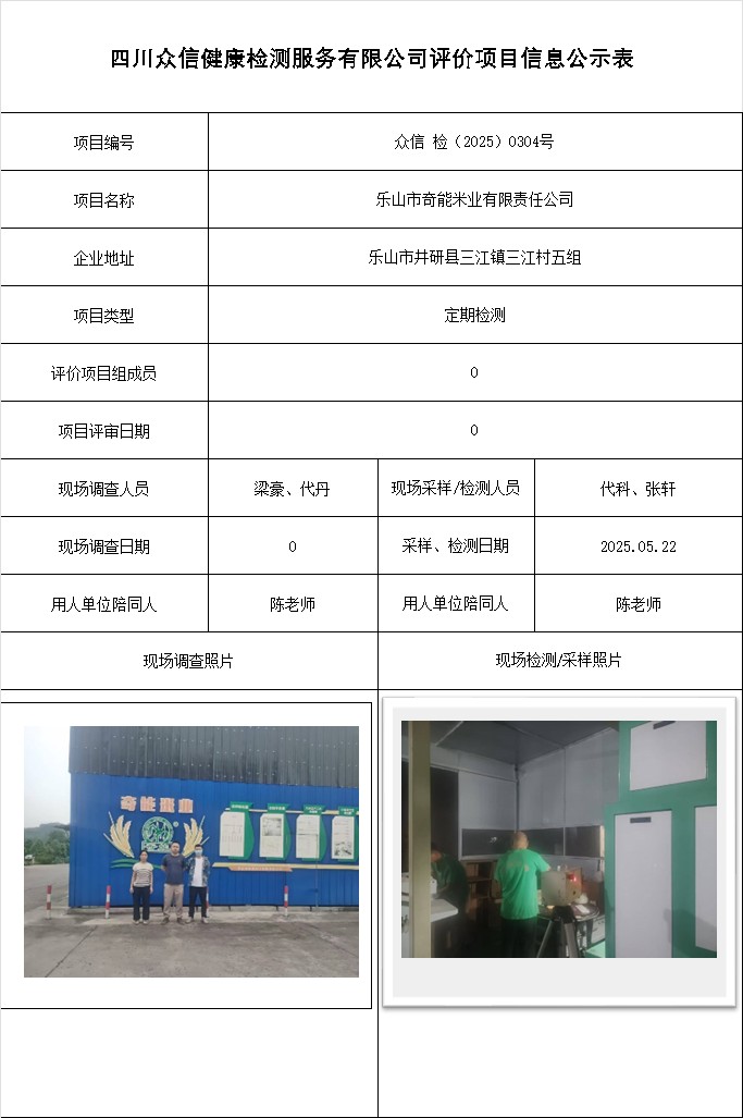 乐山市奇能米业有限责任公司