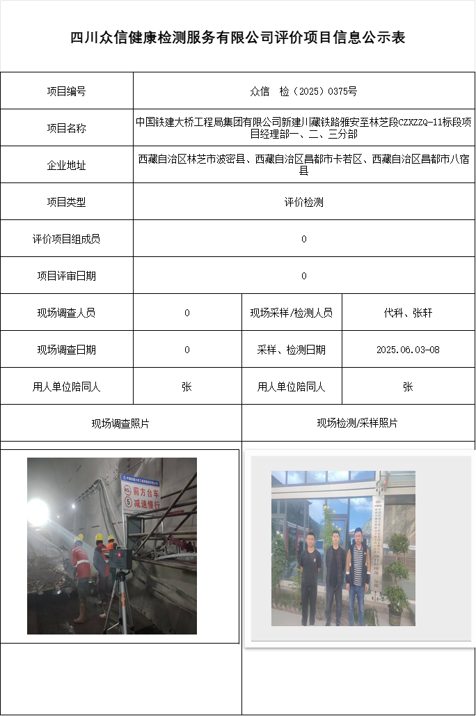 中国铁建大桥工程局集团有限公司新建川藏铁路雅安至林芝段CZXZZQ-11标段项目
