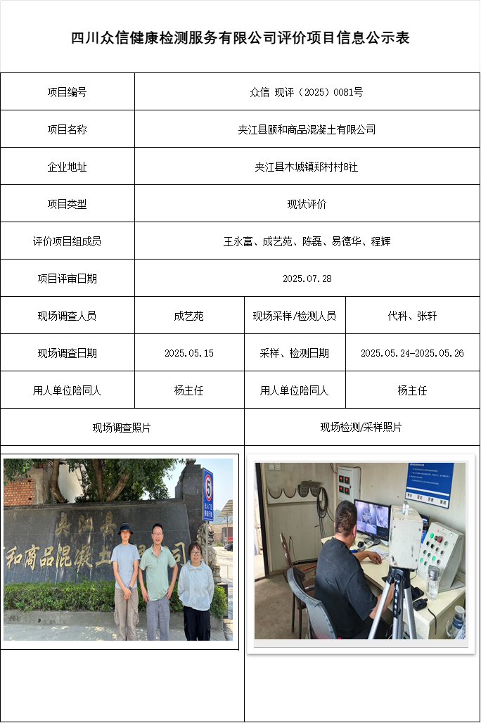 夹江县颐和商品混凝土有限公司现评