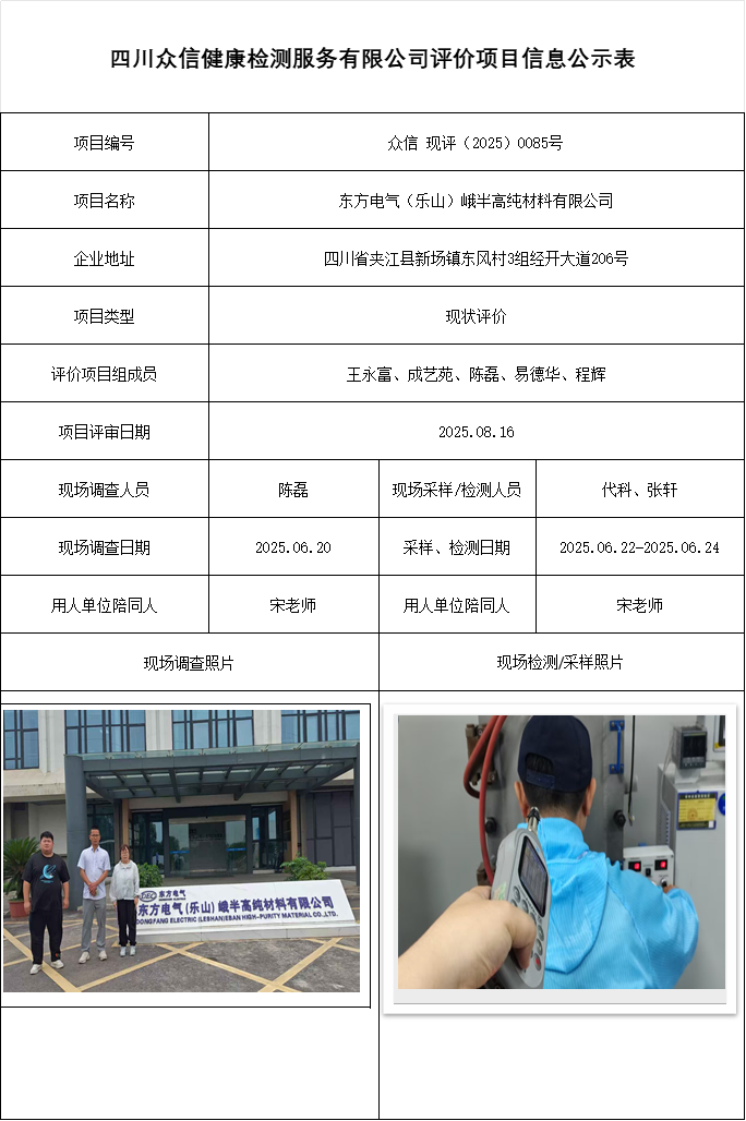 东方电气（乐山）峨半高纯材料有限公司现评