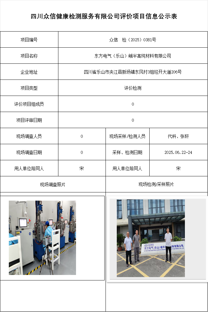 东方电气（乐山）峨半高纯材料有限公司