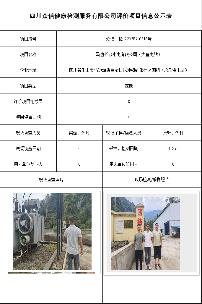 马边长欣水电有限公司（大鱼电站）