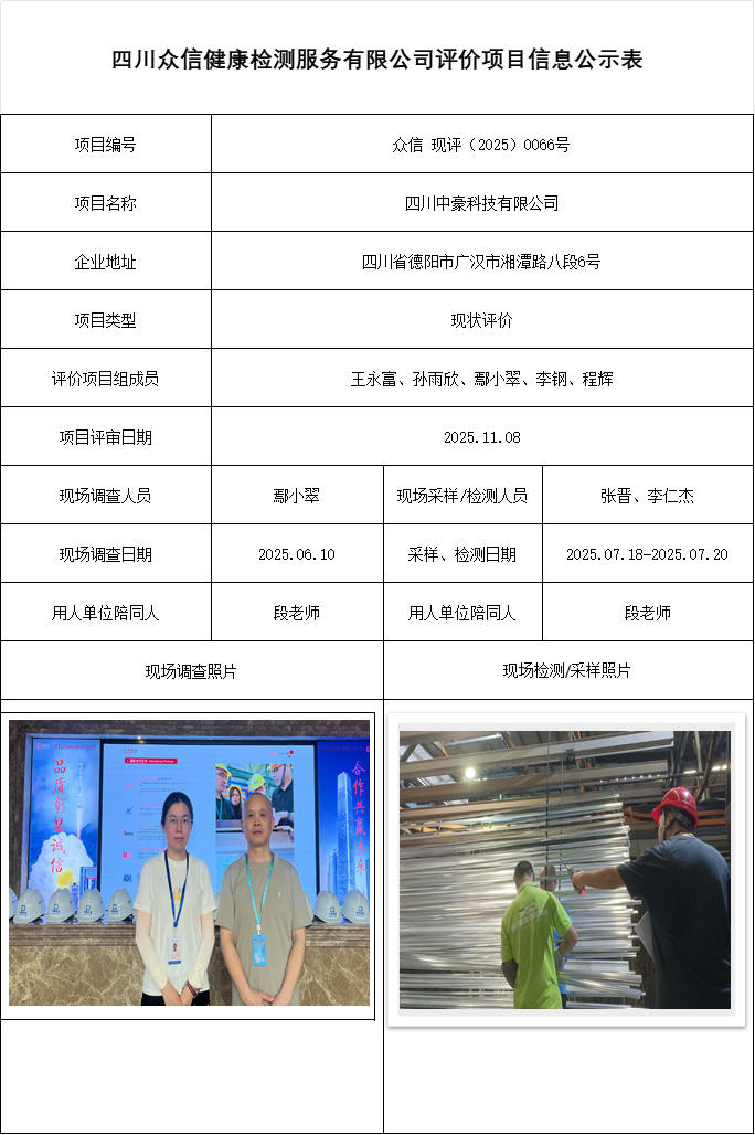 四川中豪科技有限公司现状评价